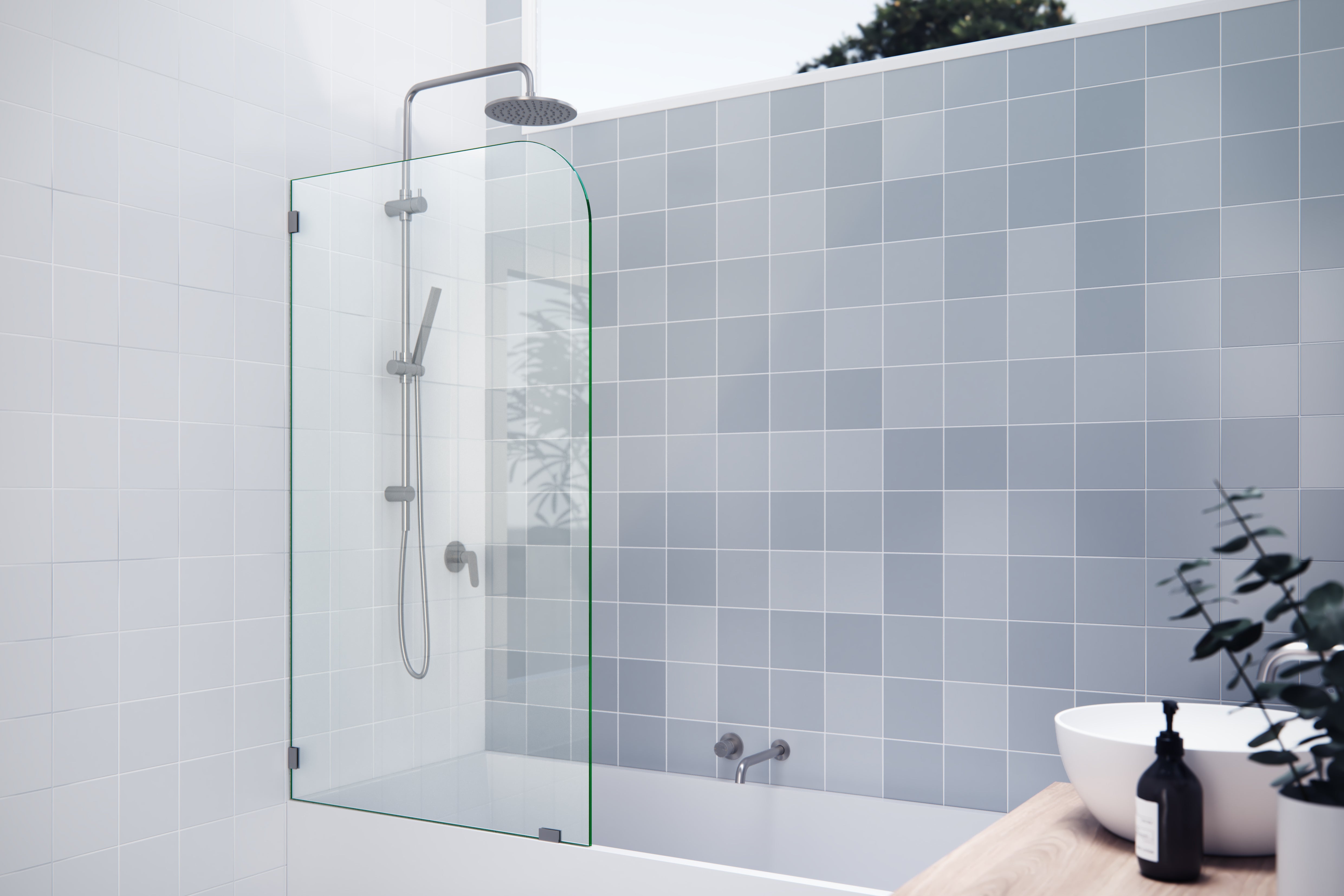 Bathtub Single Fixed Panel Radius