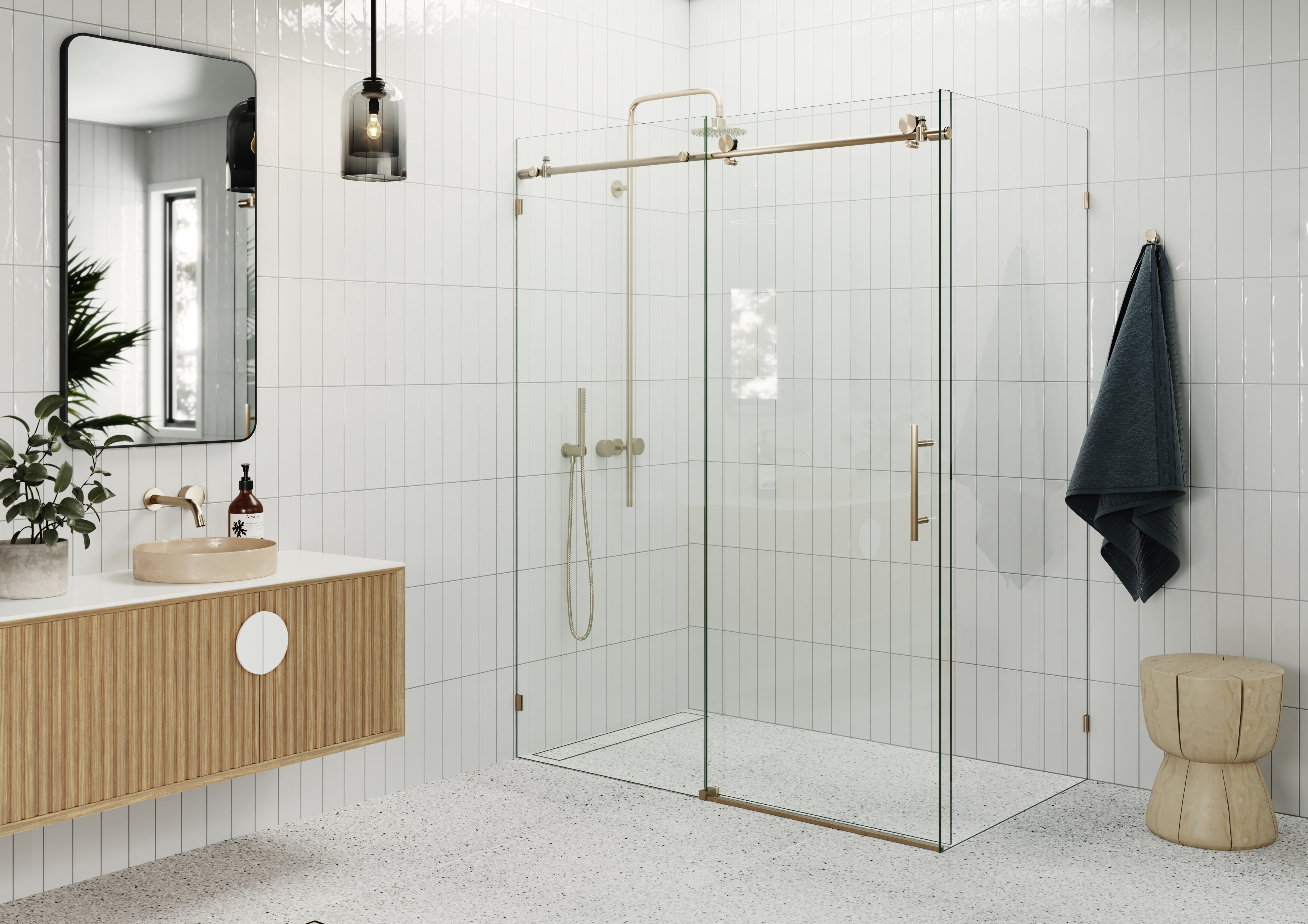 Shower 90° Round Slider Door