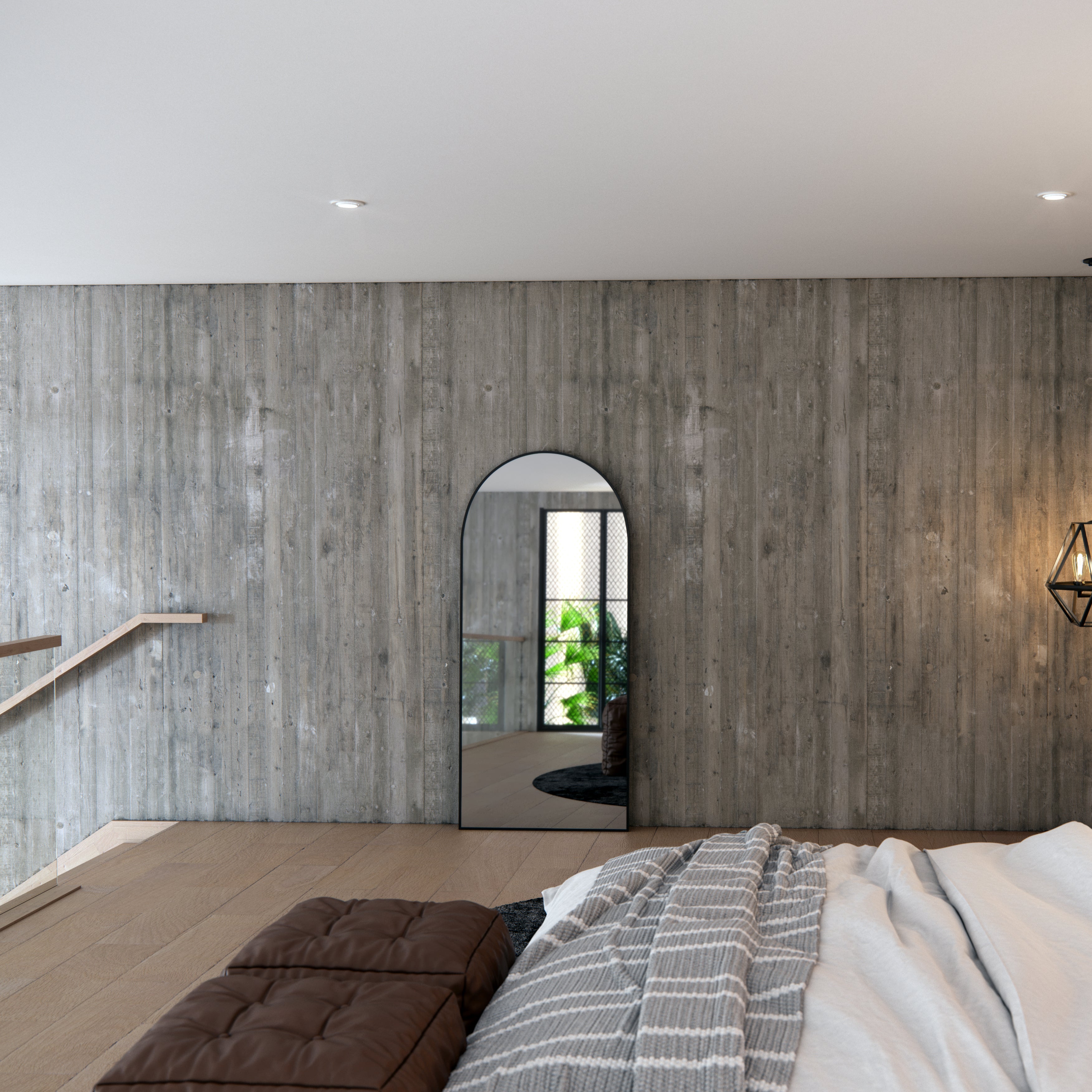 Steel Frame Arch Leaner Mirror