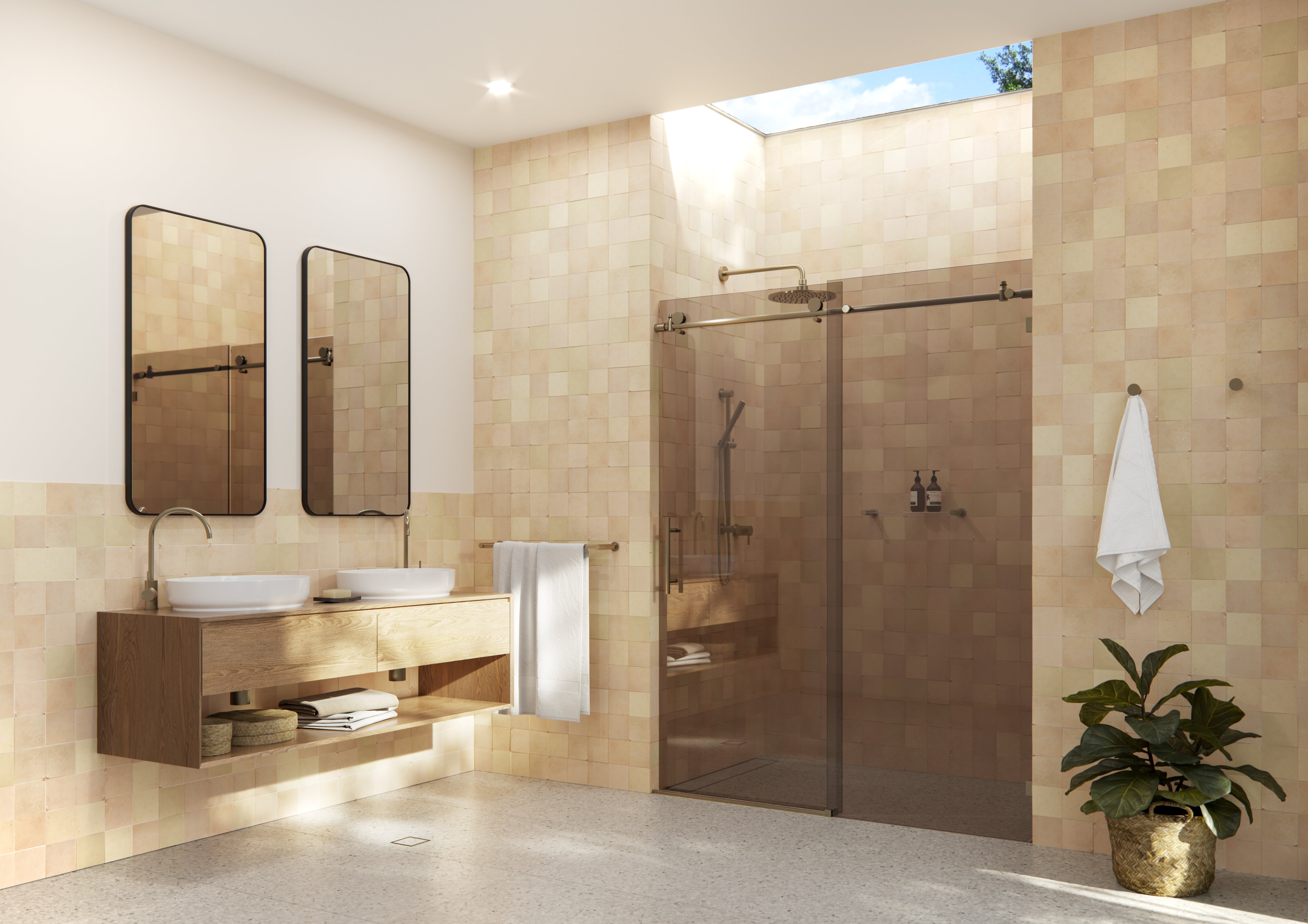 Shower Round Slider Bronze Tint