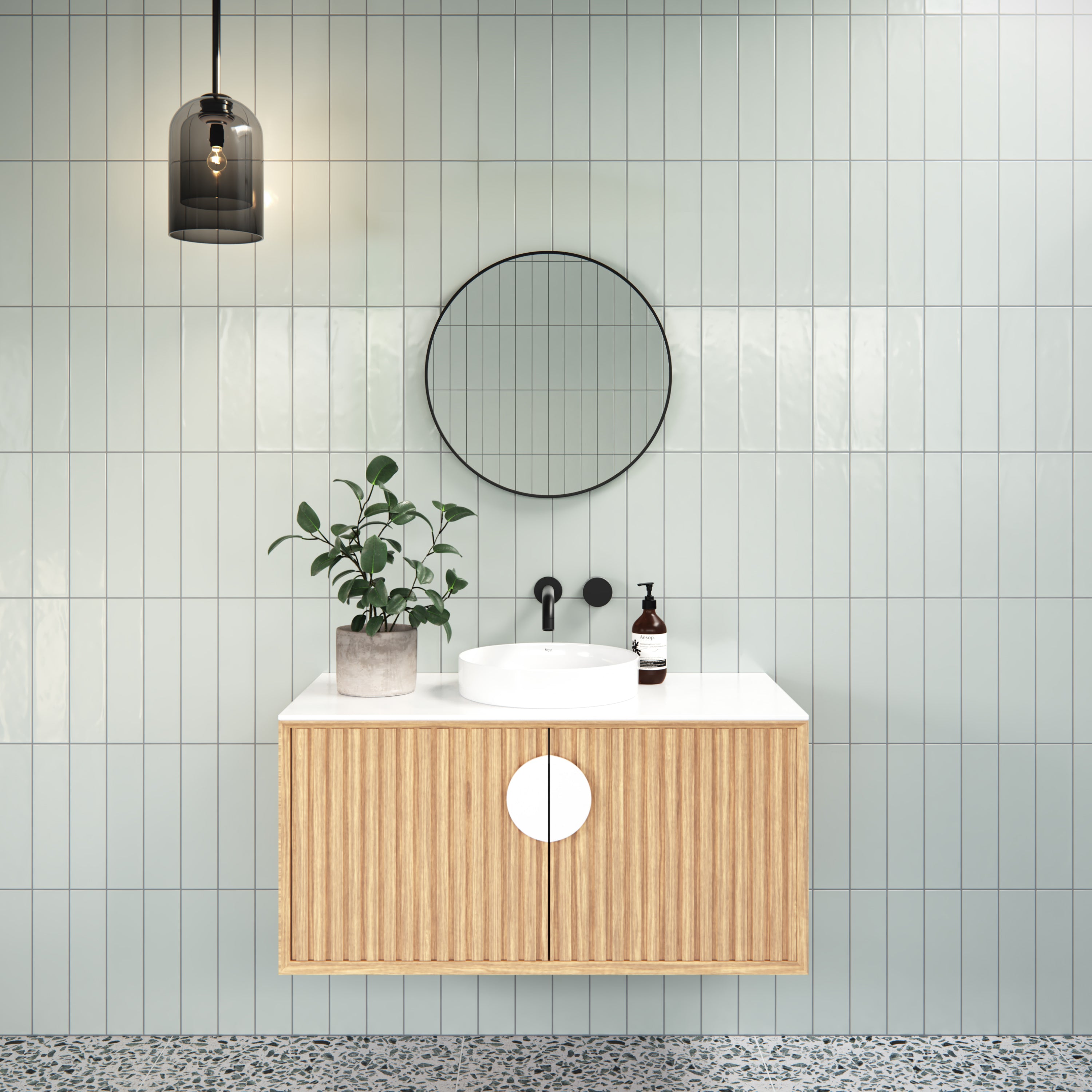 Steel Frame Round Shape Mirror