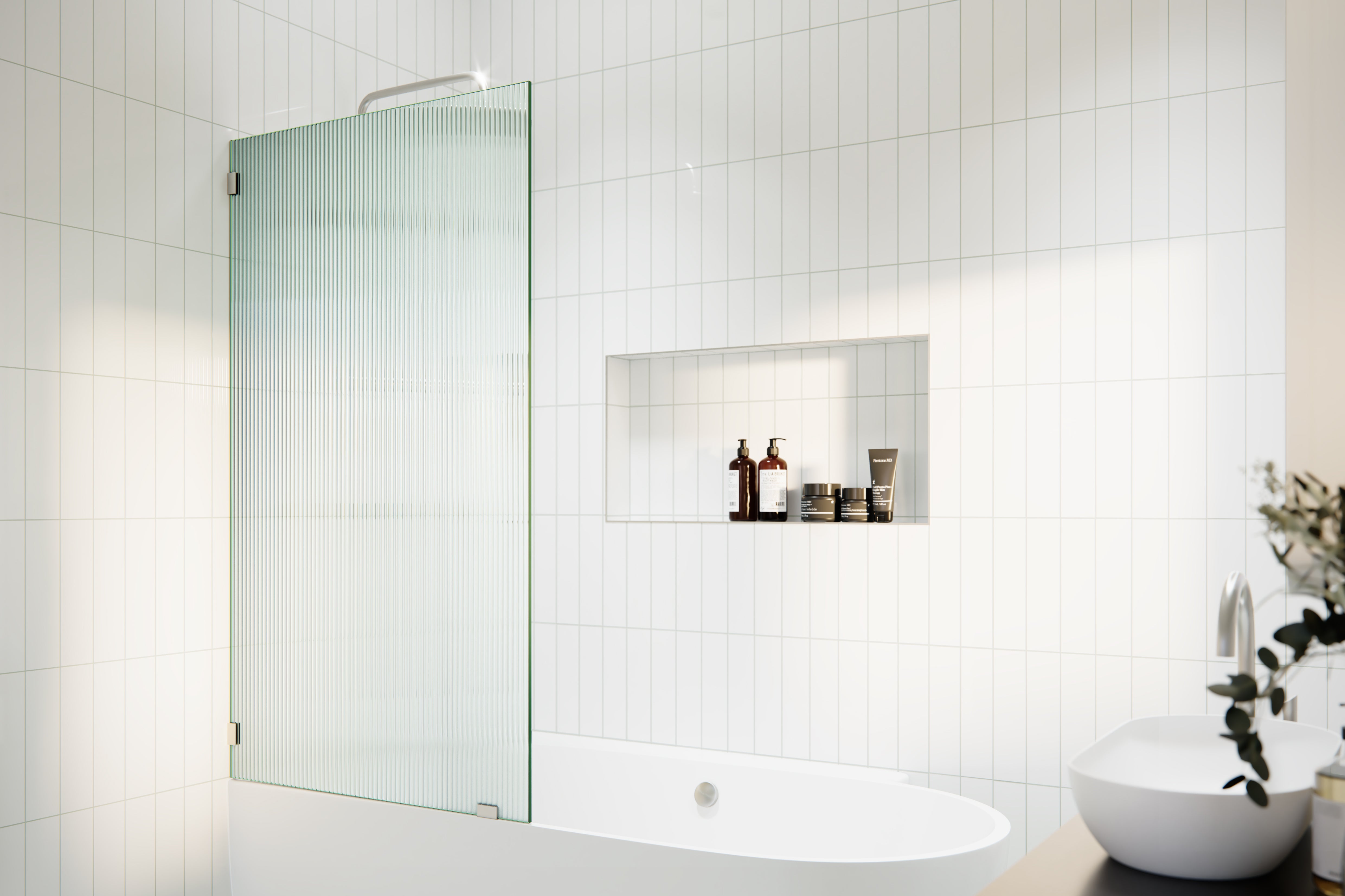 Bathtub Single Fixed Panel Fluted