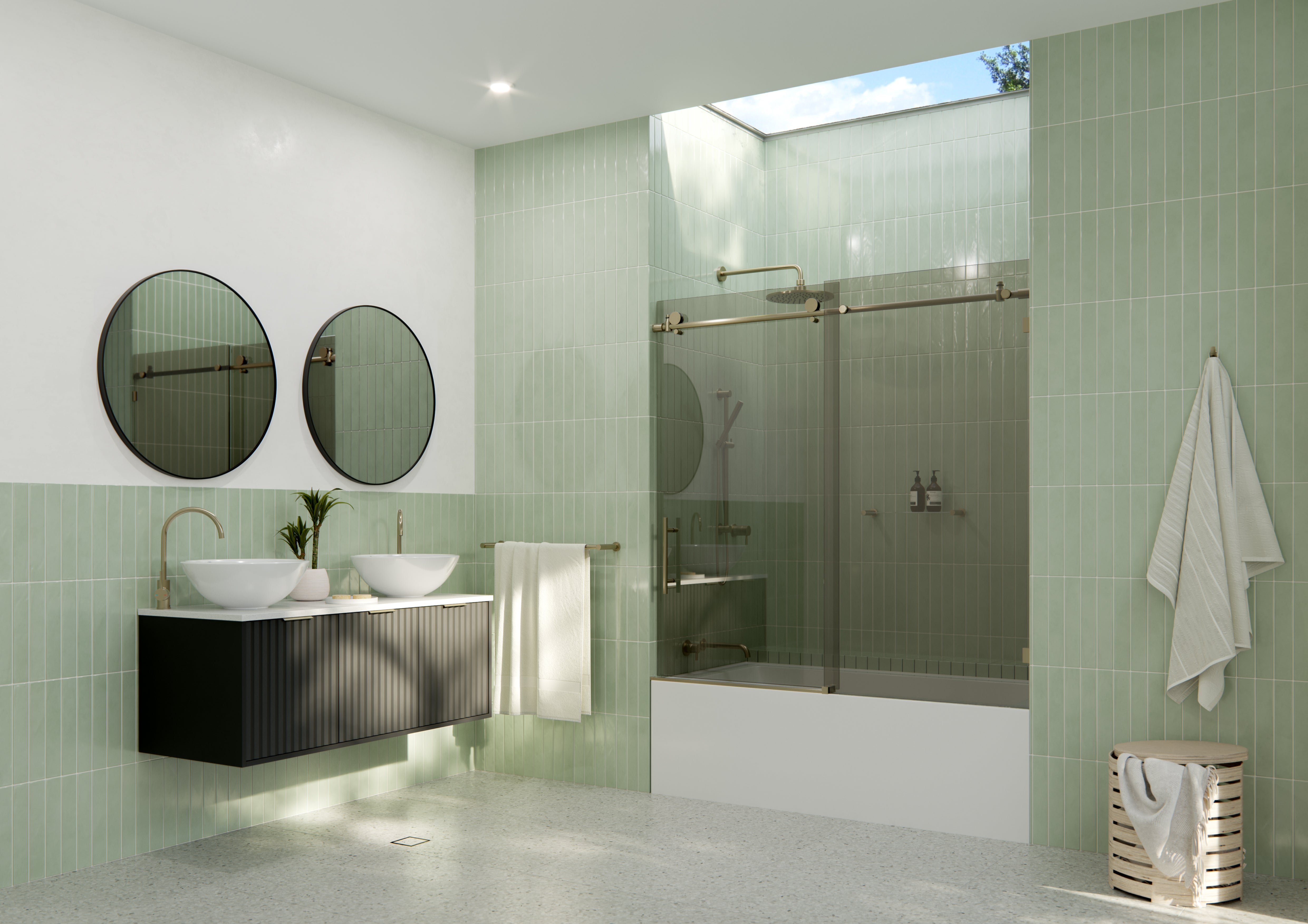 Bathtub Round Slider Gray Tint