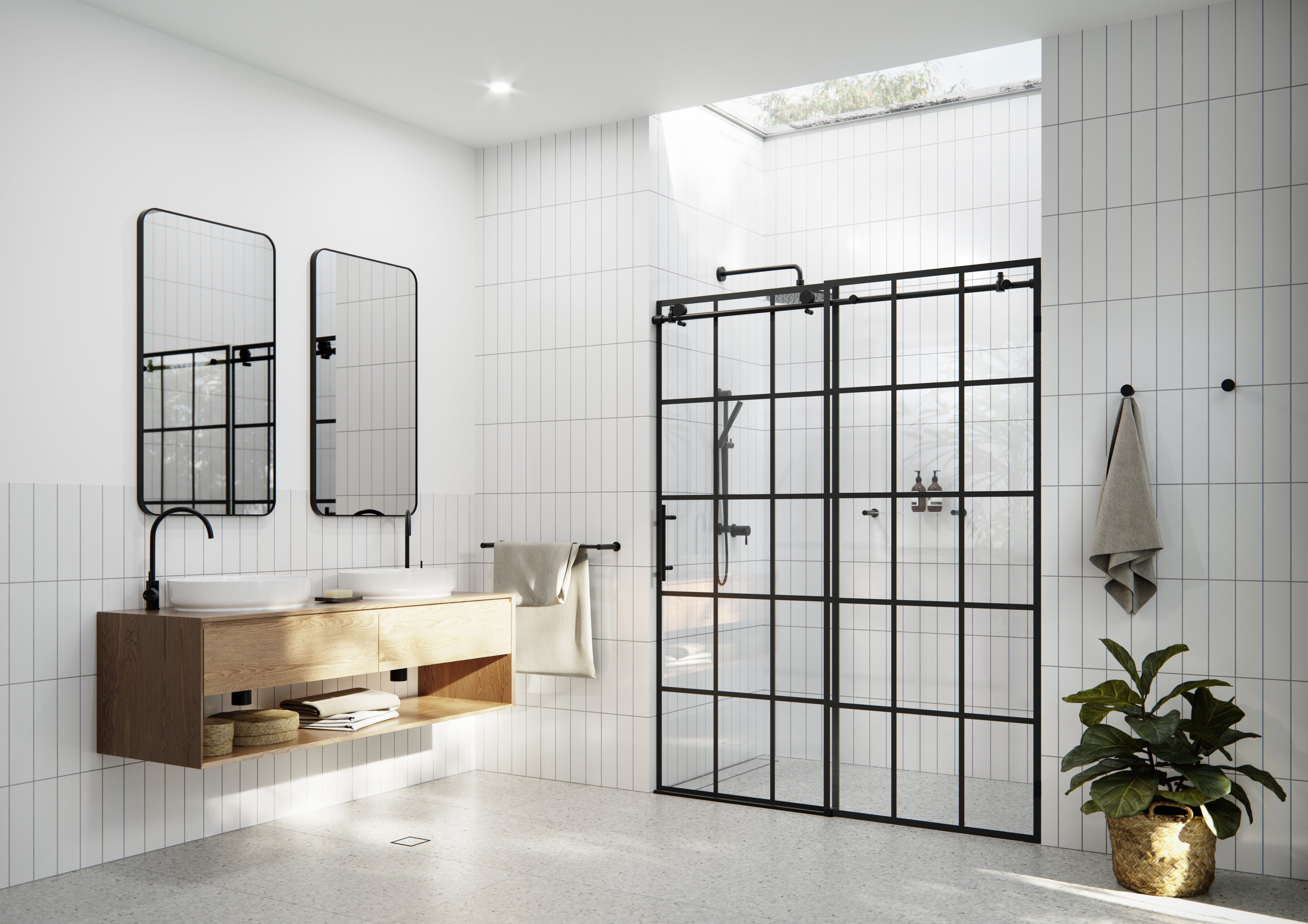 Shower French Silk Screen Round Slider Door